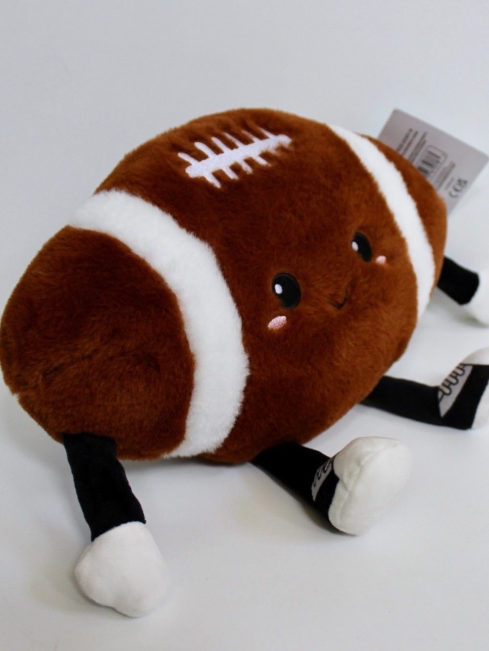 Linzy Toys Brown Football Fuzzy Plush Stuffed Toy Lovey 11"